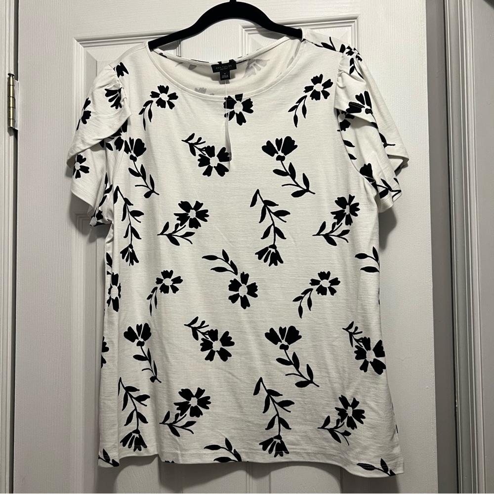 Ann Taylor Factory Tulip Sleeve Knit Top XL